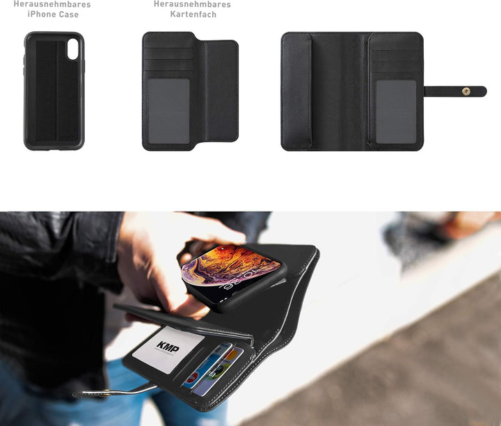 KMP Portemonnaie Schutzhülle für iPhone XS Max Black Panther Comfort, Black panther Comfort