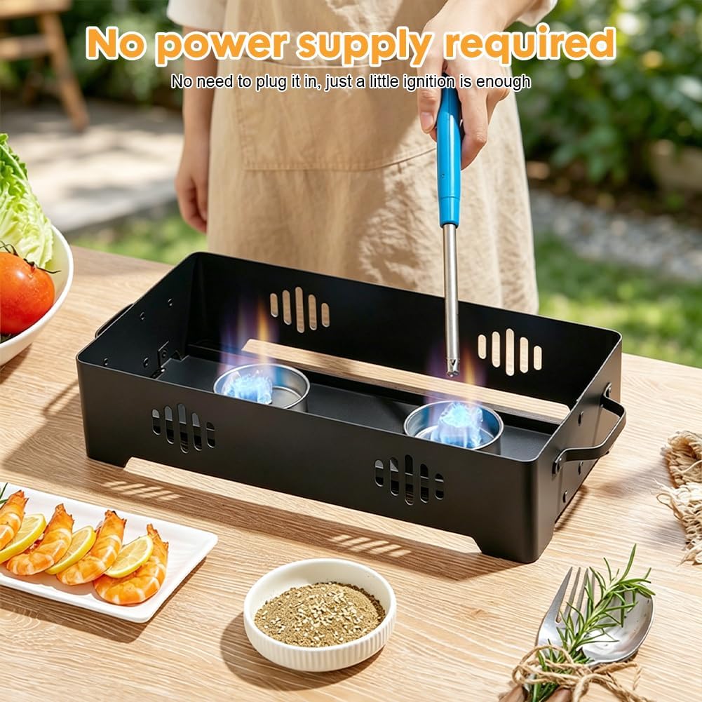 RANJIMA BBQ Board zum Warmhalten, Fleischwarmhalter fürs Grillen, Warmhaltebehälter Grillgut mit Ker