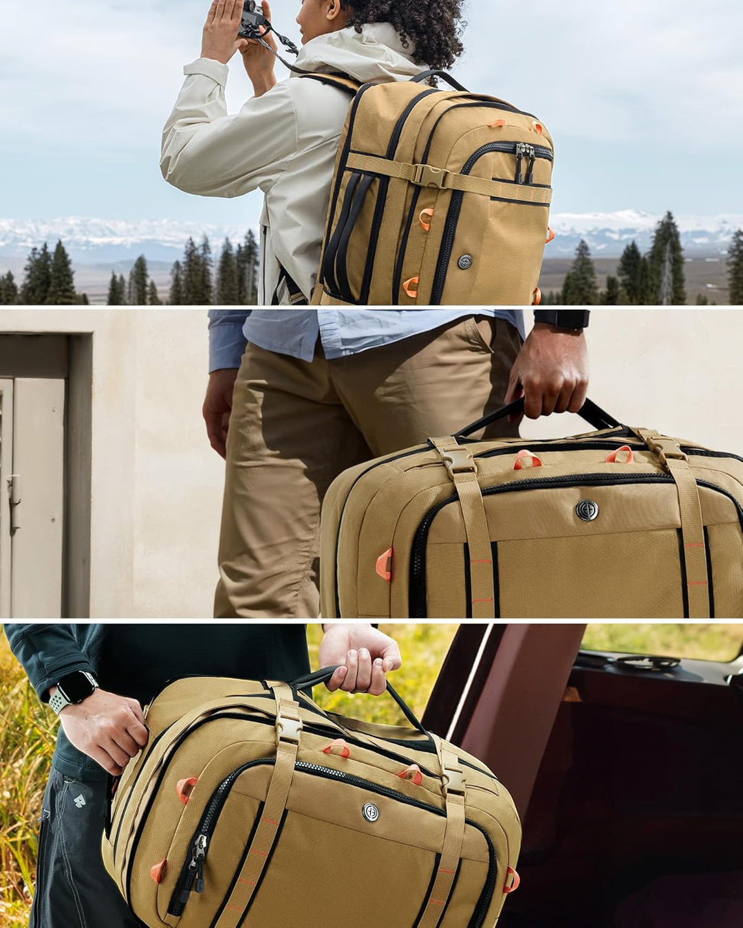 Tolaccea Handgepäck Rucksack, TSA-Freundlich Reiserucksack, Laptop Rucksack für 17.3 Zoll, Erweiterb