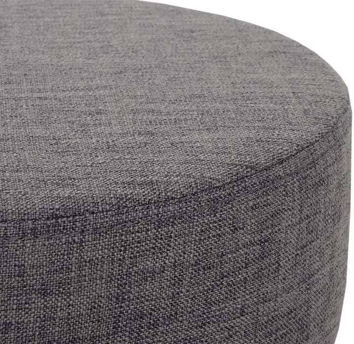 Mendler Hocker HWC-C22, Sitzhocker Schminkhocker, höhenverstellbar Ø 35cm - Textil, grau, Textil, Gr