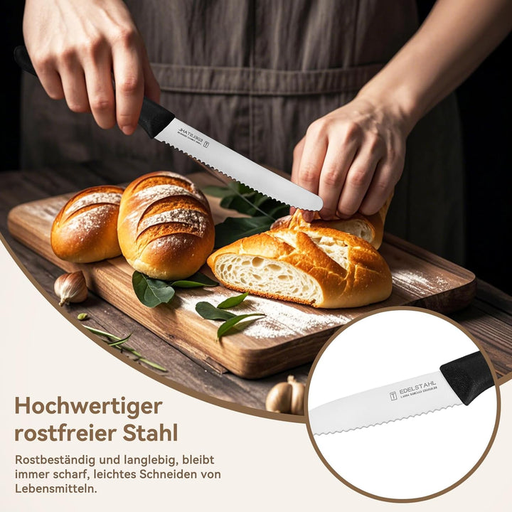 Gemüsemesser-Set,6-teilig,Multifunktionales Messer,Tomatenmesser,Ergonomischer Griff,Superscharfes K