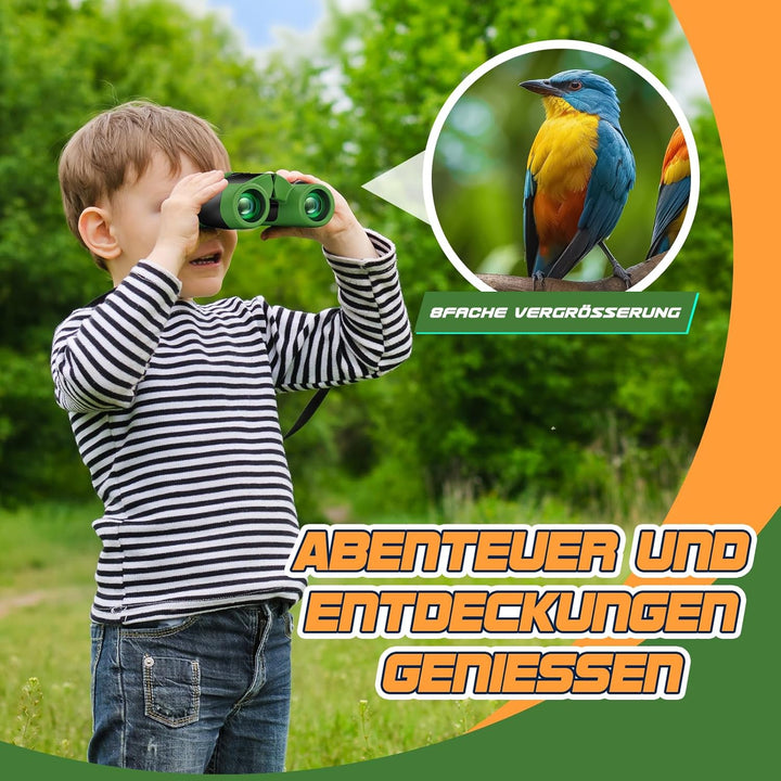 Fernglas Kinder Vergrösserung 8X21, Mini Fernglas Kinder Spielzeug ab 3-12 Jahre, Outdoor Spielzeug