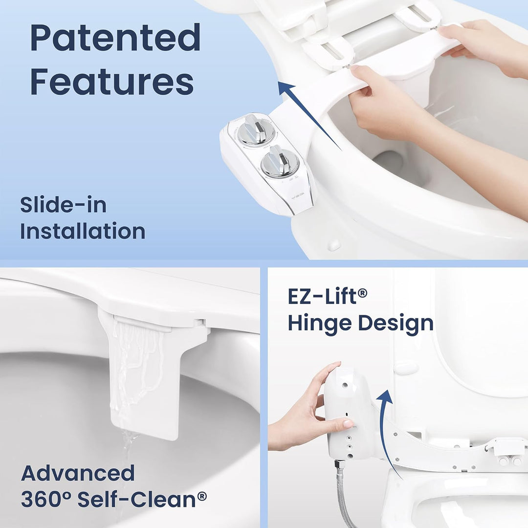 LUXE Bidet NEO 185 Plus – WC-Sitzaufsatz der nächsten Generation mit innovativen EZ-Lift-Scharnieren