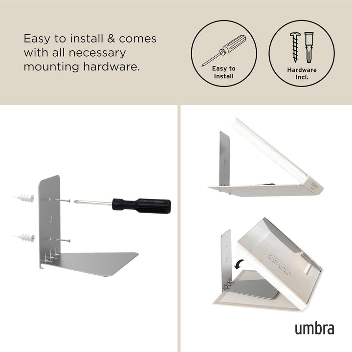 Umbra Conceal unsichtbares Bücherregal und Wandregal aus Metall, 3er-Set, Klein Klein (3er-Set), Kle