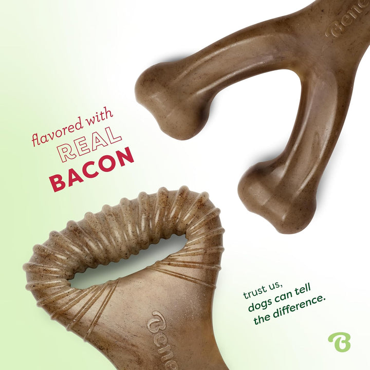 Benebone 2-Pack Indestructible Dental Chew/Wishbone for Aggressive Chewers, Long Lasting Tough Bored