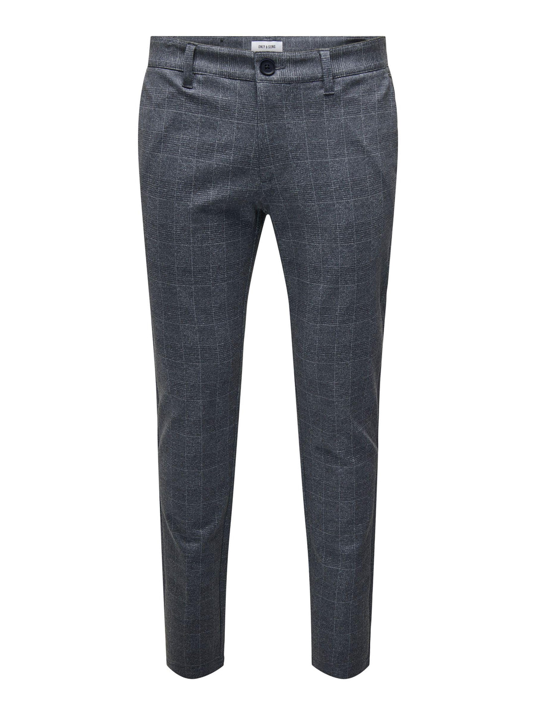 ONLY & SONS Male Chino Hose ONSMAKR Check Pants HY GW 9887 NOOS 30W / 34L Dress Blues 1, 30W / 34L D