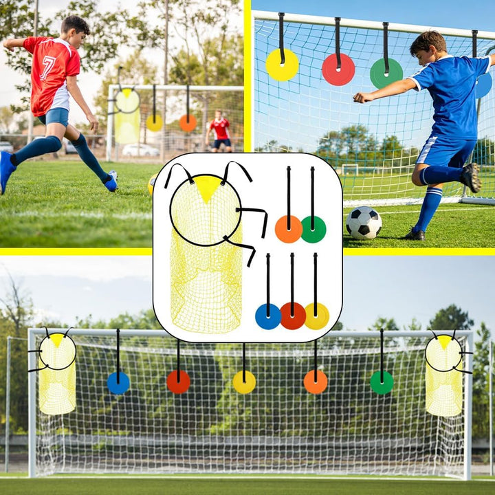 2 Stück Fussballtor Zielnetz, 45 x 60CM Fussball Ziel mit Rahmen, Fussballtor Zielnetz mit 5 Bewegli