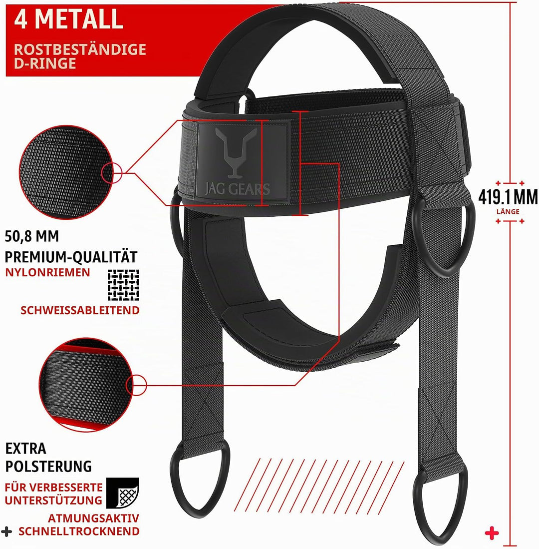 Neck Trainer Neck Training - 7 mm Neoprene Padded Neck Trainer with 110 cm Long Adjustable Steel Cha