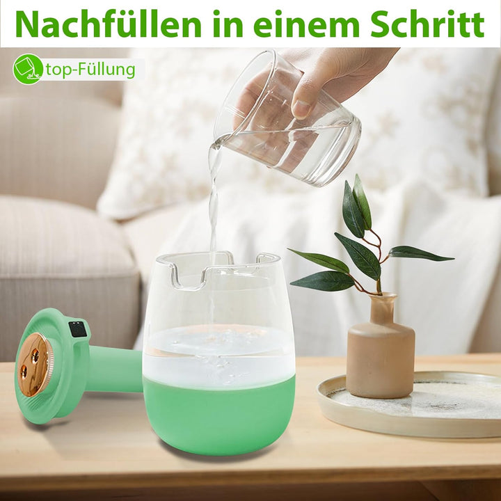Luftbefeuchter, 1L Leise Humidifier mit 2 Loch, Luftbefeuchter mit leiser USB-Digitalanzeige, 2 Nebe