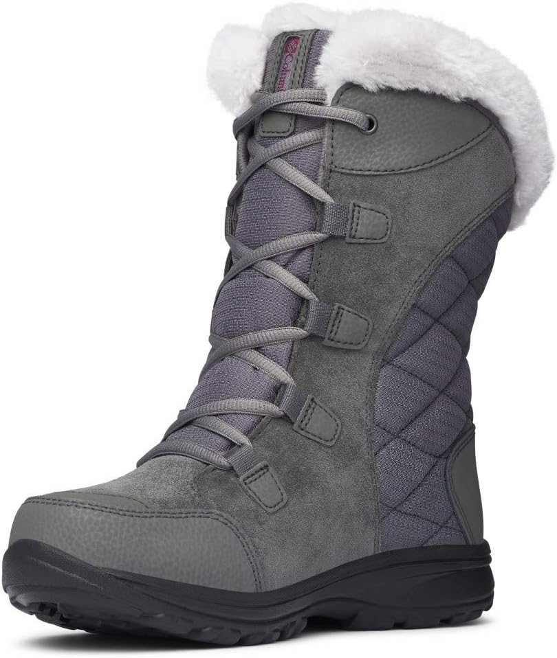 Columbia Ice Maiden II WP wasserdichte Schneestiefel für Damen 35.5 EU Shale Dark Raspberry, 35.5 EU