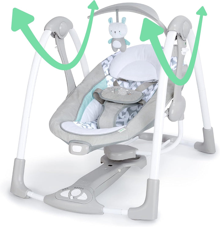 Ingenuity, Raylan 2 in 1 zusammenklappbare Babschaukel und -sitz, mit Vibrationen, automatischem Sch
