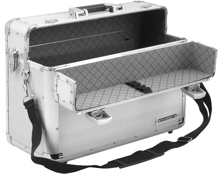 anndora Pilotenkoffer Businesskoffer TSA Schlösser Aluminium Oberfläche - Silber, Silber