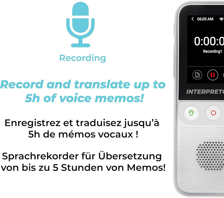 Lexibook NTL3000 Interpretor 3-Instant Voice 137 Sprachen, Fotoübersetzung und Memos, Pro Portable &amp;