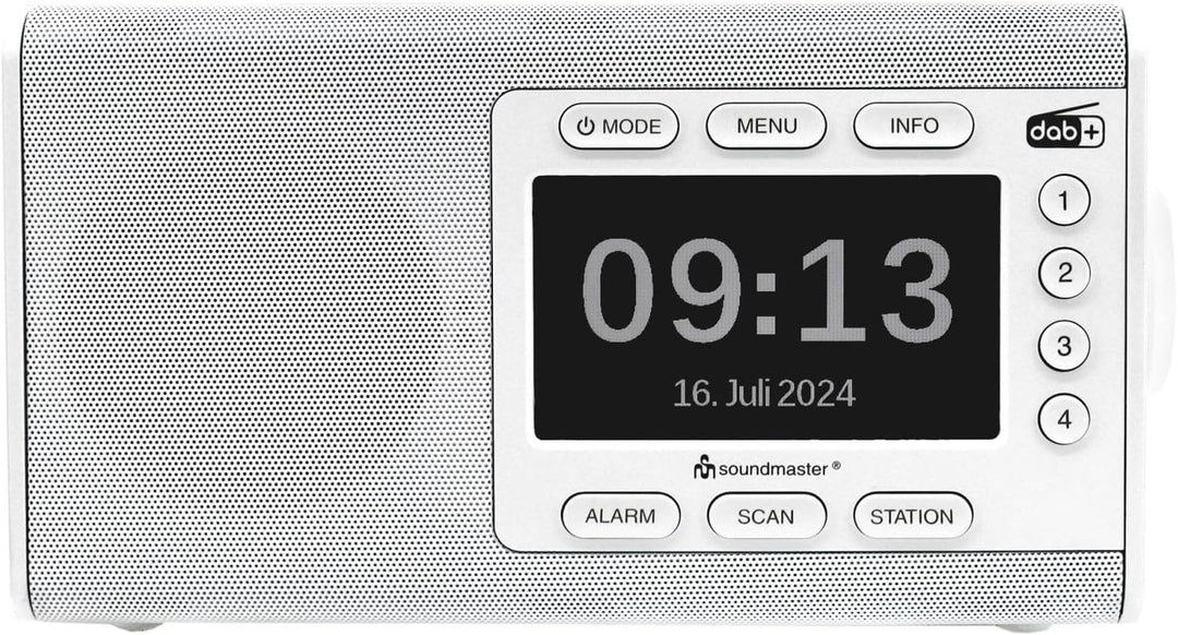 Soundmaster DAB900 Digitalradio mit DAB+ & UKW/FM, Bluetooth & Wecker, Farbe:weiss, weiß