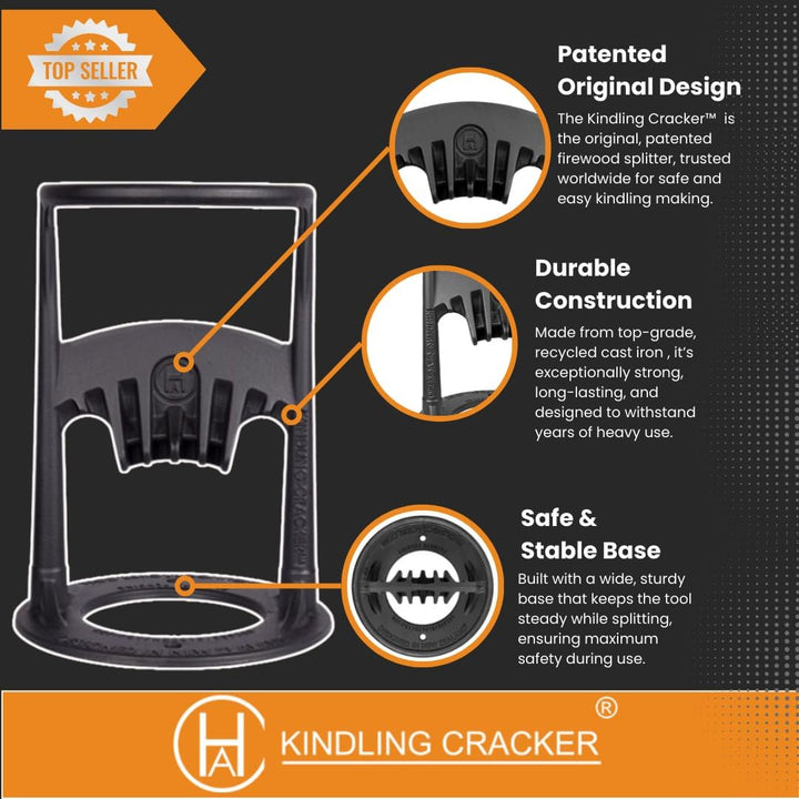 Kindling Cracker Original Manueller Holzspalter für Anzündholz aus Gusseisen | Sicherer Anmachholzsp