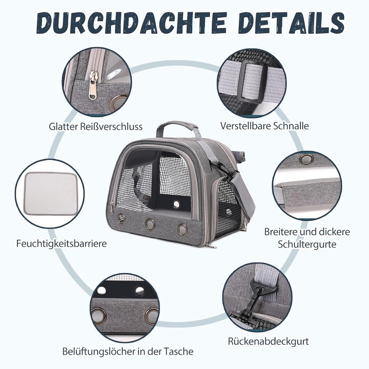 Transportbox Katze, Elegante Transporttasche für Haustiere, Transportbox Kaninchen, Hamster transpor