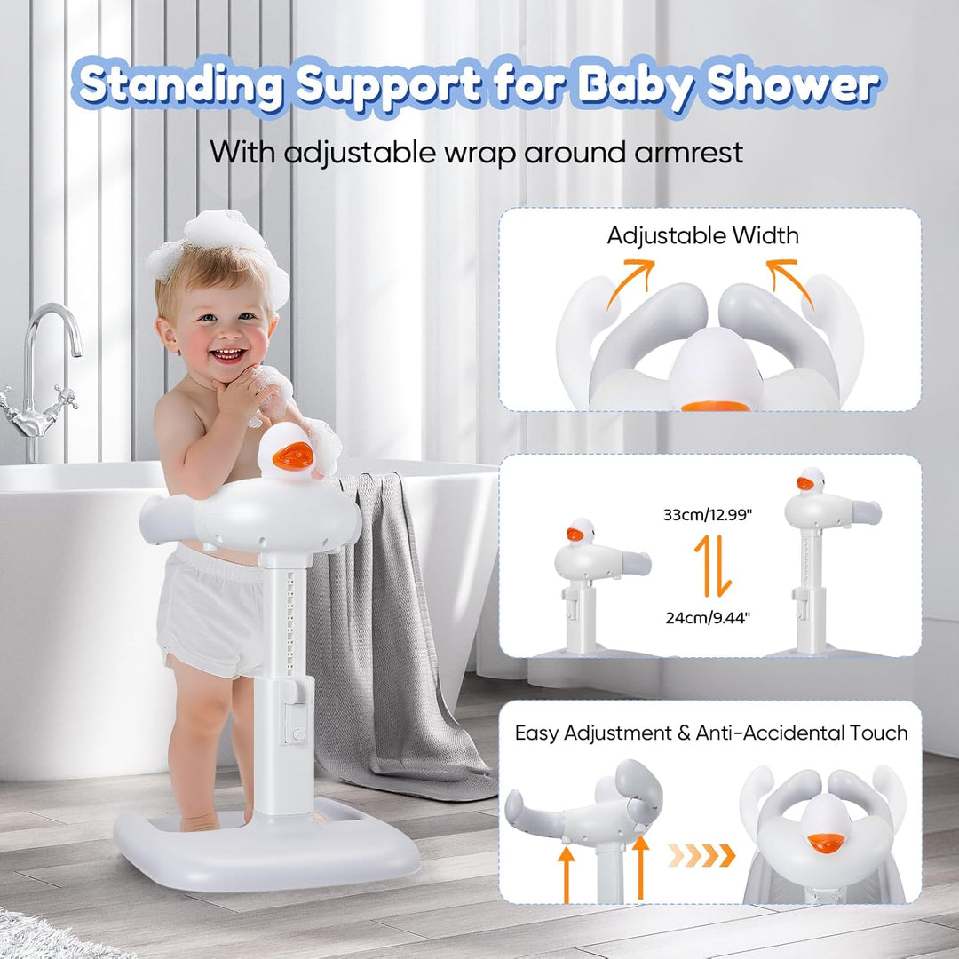 Baby Badewannenständer Duschständer Höhenverstellbar,Baby Dusche Ständer mit AntiRutsch-Basis,Stehhi