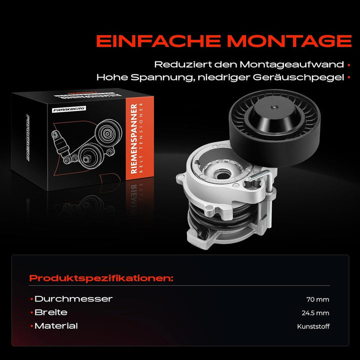 Frankberg Spannrolle Riemenspanner für 3er E46 5er E39 E60 E61 7er E65, E66, E67 X3 E83 X5 E53 Z4 Ro