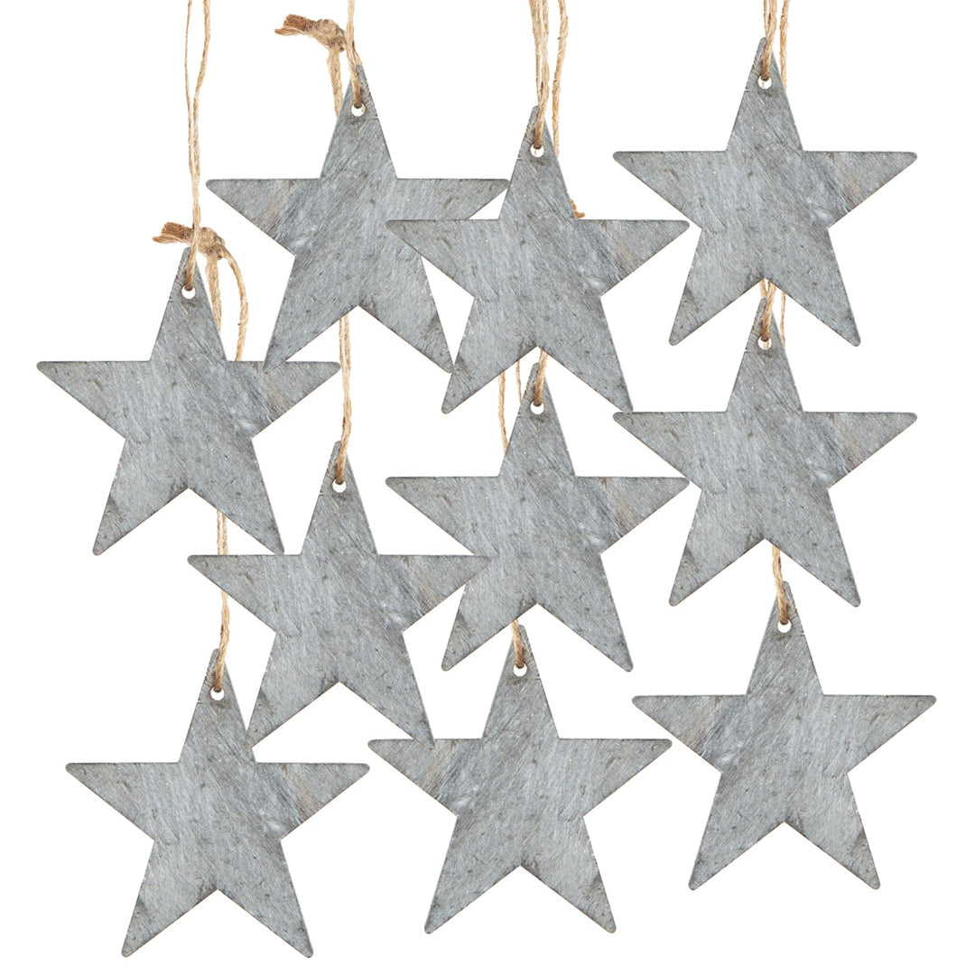 Weihnachtsanhänger Sterne, 10 Stück: Holzanhänger Stern, Geschenkanhänger Holz Weihnachten, Anhänger