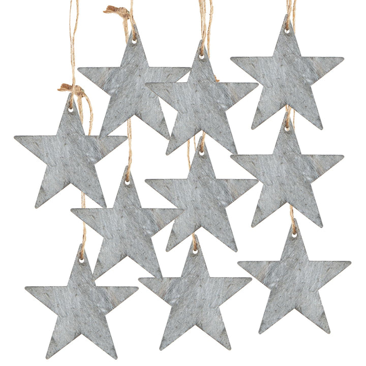 Weihnachtsanhänger Sterne, 10 Stück: Holzanhänger Stern, Geschenkanhänger Holz Weihnachten, Anhänger