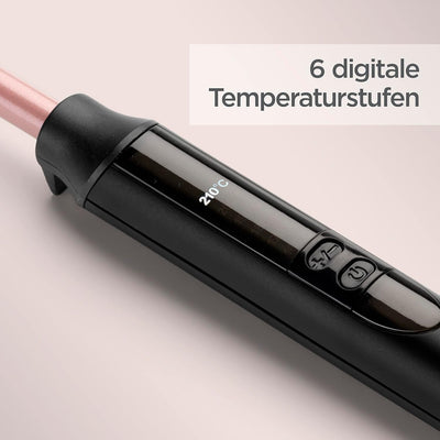 BaByliss 10mm Curling Wand Lockenstab mit Quartz-Keramik Beschichtung für Enge Afro-Locken, rosa Sch