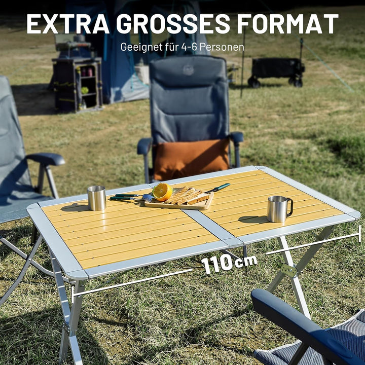 TIMBER RIDGE Campingtisch Klappbar Klapptisch Camping Falttisch Tragbar Aluminium mit Tasche für Pic