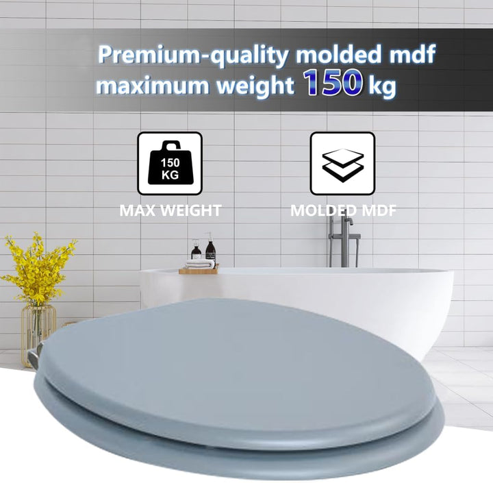 SAINOS MDF-Toilettensitz mit Soft-Close-Mechanismus, O-förmiger Toilettensitz mit verstellbaren Scha