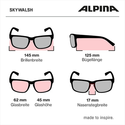 ALPINA SKYWALSH V - Selbsttönende, Bruchfeste & Beschlagfreie Sport- & Fahrradbrille Mit 100% UV-Sch