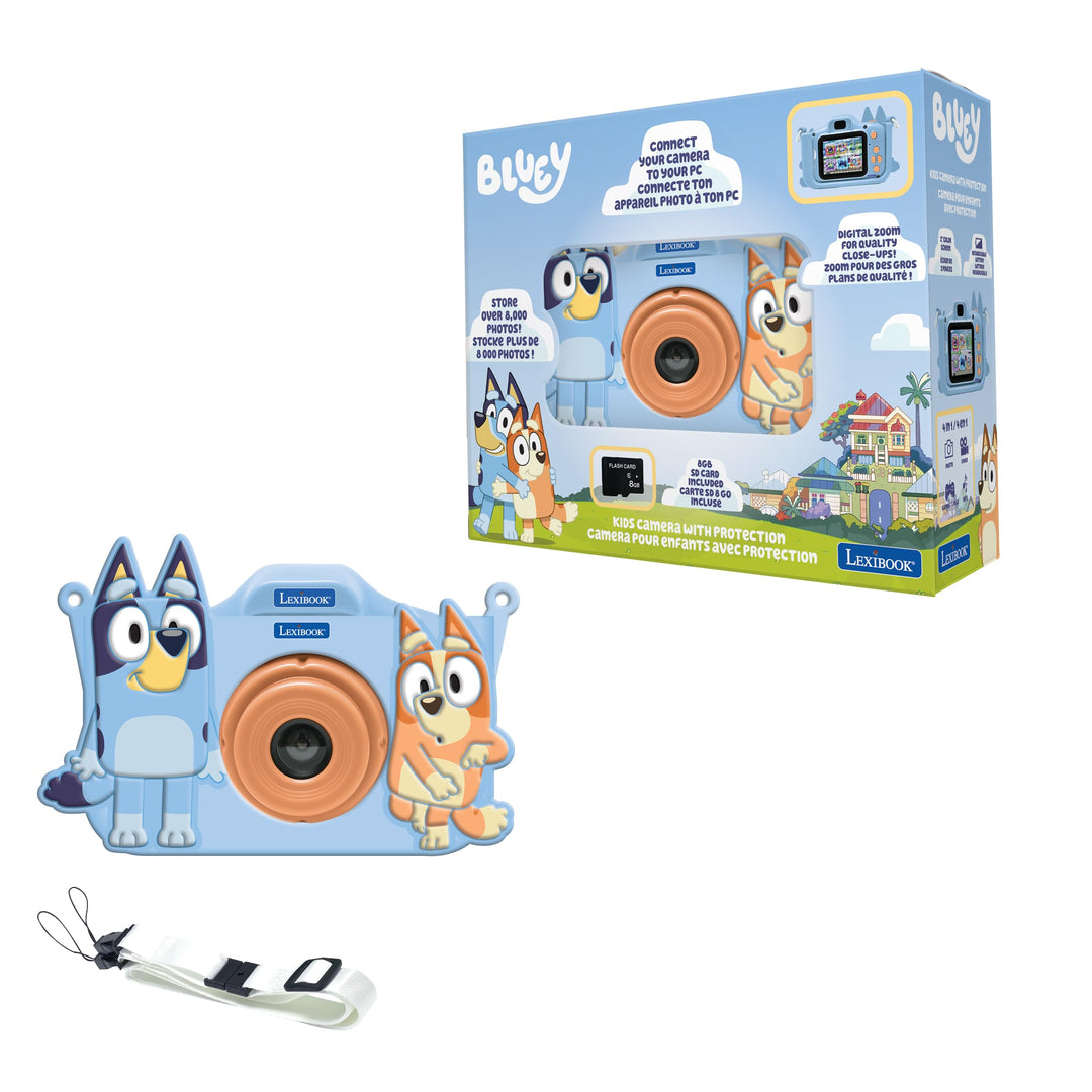 Lexibook Bluey, 4-in-1 Kinderkamera mit Schutz, Foto-, Video-, MP3- und Spiel-Funktionen, 15 Rahmen