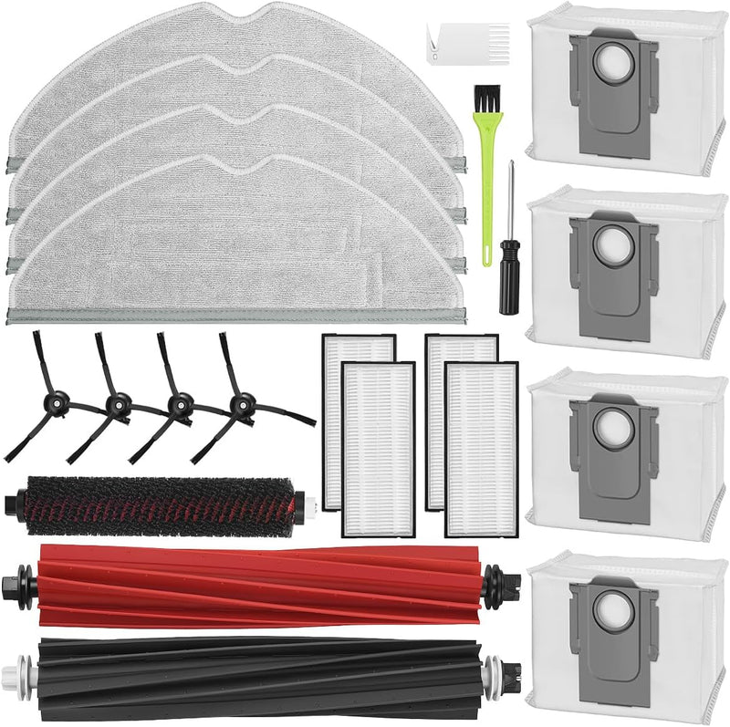 DrRobor Zubehör für Roborock S8 Pro Ultra, Ersatzteile mit 1 DuoRoller Bürste, 1 Reinigungsbürste, 4