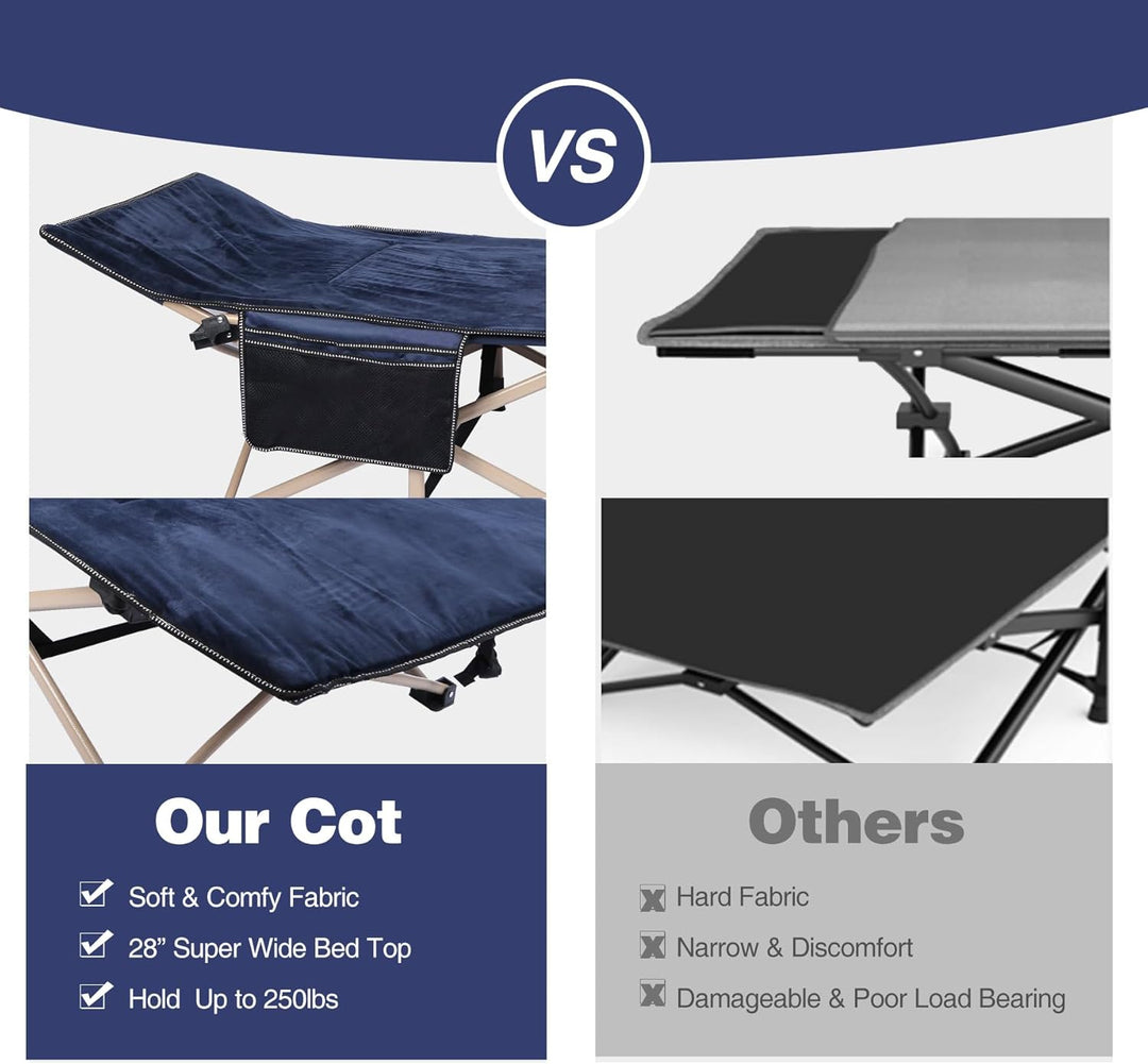 REDCAMP Campingbett Feldbett Klappbar mit Auflage für Erwachsene, XXL 190 x 71 x 38 cm Faltbar Feldb