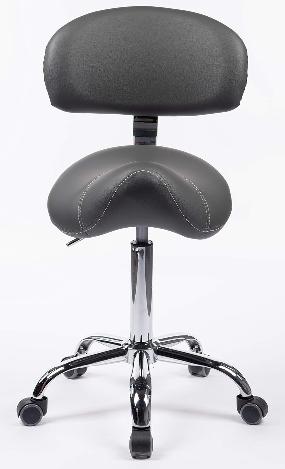 Sattelhocker MULY BIGBACK Lehne, Sitzhöhe bis ca. 74cm, Dunkelgrau | 1stuff-Markenqualität, Fachhänd