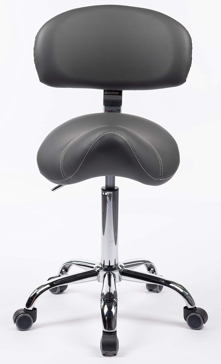 Sattelhocker MULY BIGBACK Lehne, Sitzhöhe bis ca. 74cm, Dunkelgrau | 1stuff-Markenqualität, Fachhänd