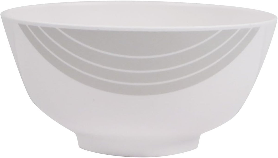 100% Melamin Geschirr Circle elfenbeinweiss/grau/rund - Set wählbar 1, 2, 4 oder 6 Personen - Outdoo