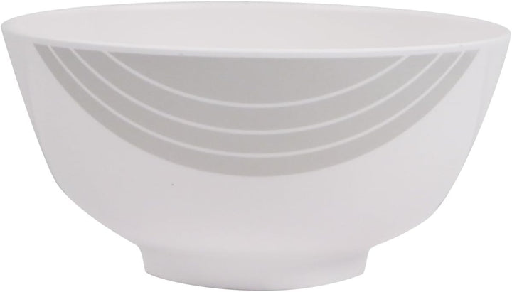 100% Melamin Geschirr Circle elfenbeinweiss/grau/rund - Set wählbar 1, 2, 4 oder 6 Personen - Outdoo