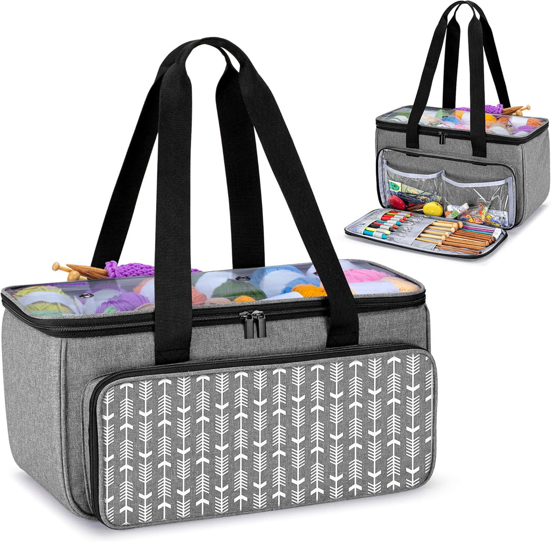 Yarwo Tasche für Garnaufbewahrung, Stricktasche zur Aufbewahrung von Wolle, Handarbeitstasche mit Gr