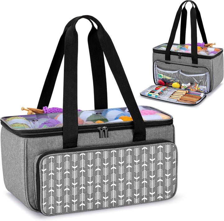 Yarwo Tasche für Garnaufbewahrung, Stricktasche zur Aufbewahrung von Wolle, Handarbeitstasche mit Gr