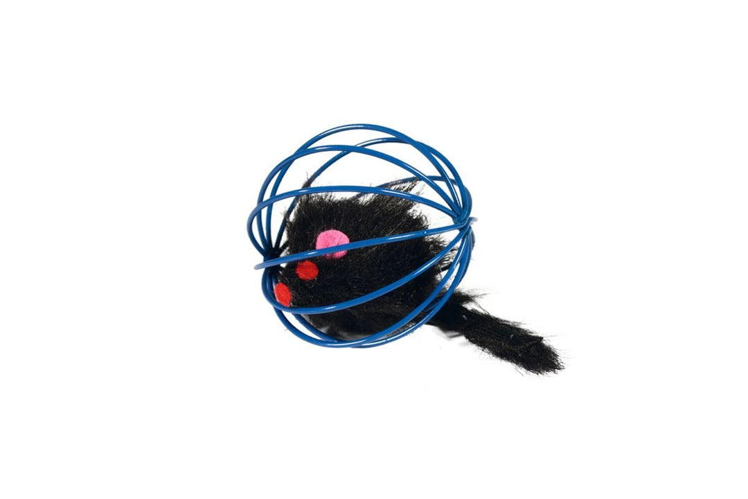 Katzenspielzeug GITTERBALL PLÜSCHMAUS 5 CM