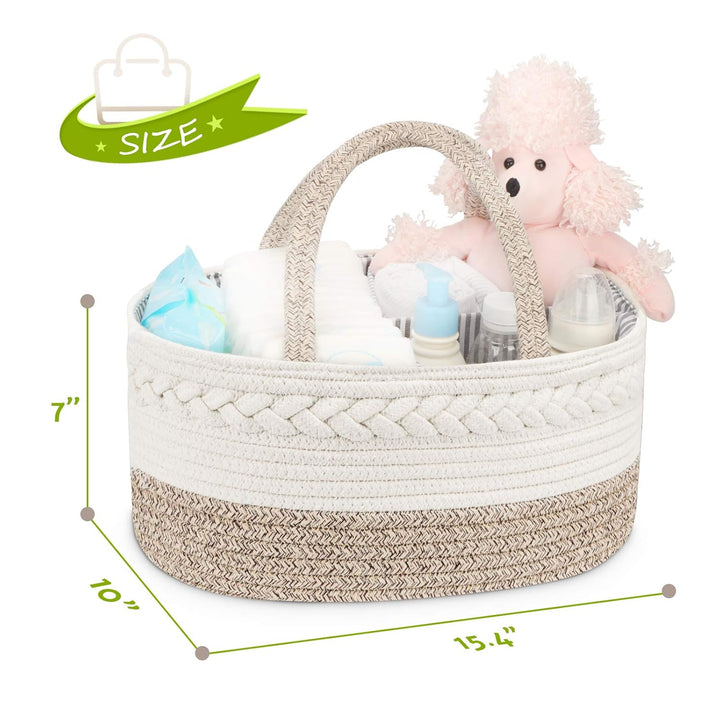 Maliton Baby Windel Caddy Organizer，Wickeltisch Organizer Aufbewahrungskorb mit Herausnehmbaren Fäch