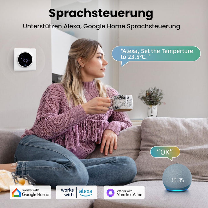 AVATTO Thermostat für Elektrische Fussbodenheizung Smart WiFi Thermostat Programmierbar Raumthermost