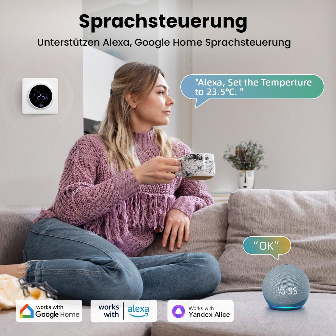 AVATTO Thermostat Für Wasser Fussbodenheizung und Gasboiler，Smart WiFi Thermostat Programmierbar Rau