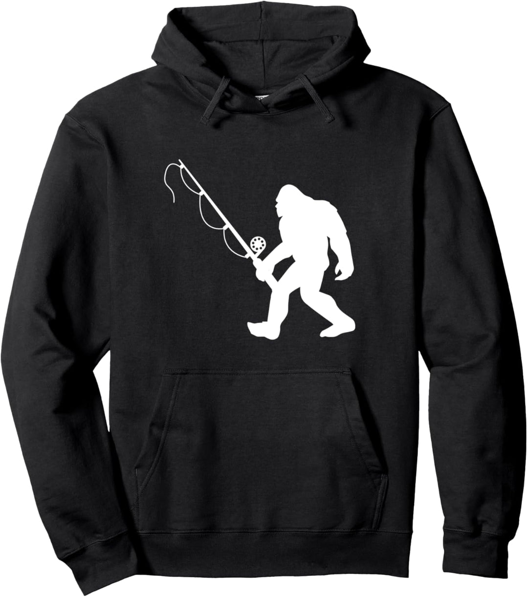 Funny Bigfoot Fishing Gift Pullover Hoodie