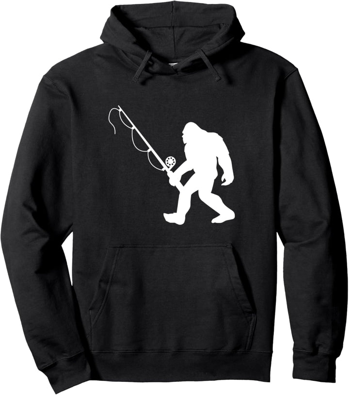 Funny Bigfoot Fishing Gift Pullover Hoodie