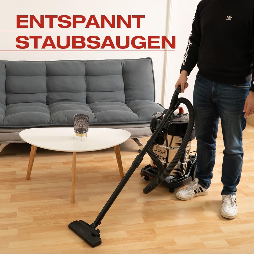 Hitachi CV-975PW Nass- und Trockensauger - 1600W Power, 30L Edelstahlbehälter - 25L Trocken- & 20L N