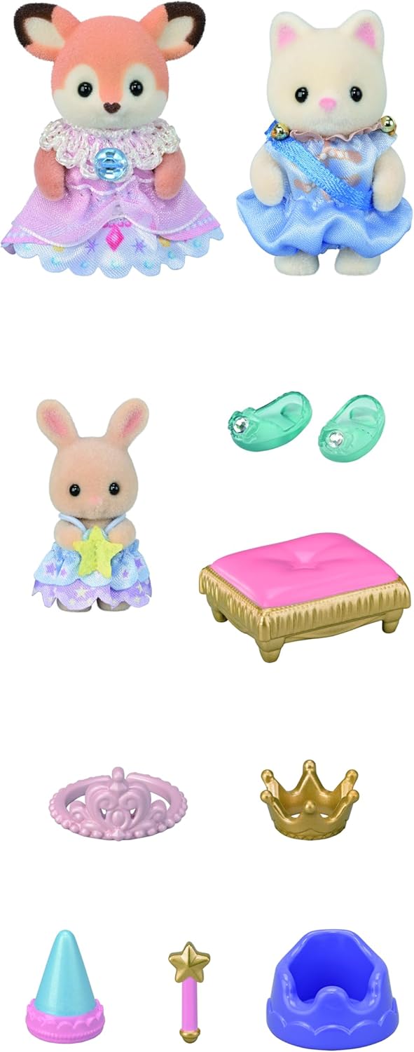 Sylvanian Families - 5818 Baby Prinzessinnen Spielset, Spielset mit Tierfigur, samtige Tierfiguren,