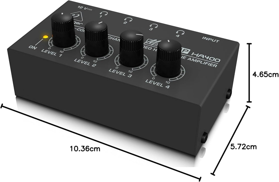Best Price Square Headphone Amplifier, 4 CH Stereo HA400 by BEHRINGER MICROAMP HA400 Single, MICROAM