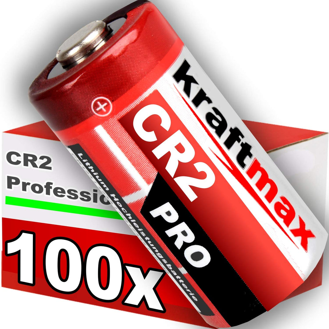 kraftmax 100er Pack CR2 Lithium Hochleistungs- Batterie für professionelle Anwendungen - Neueste Gen
