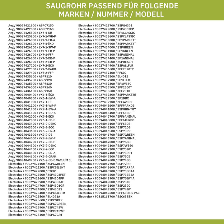 eVendix Teleskoprohr kompatibel mit Electrolux 14001943101/8 32mm Rohr-Ø für Staubsauger