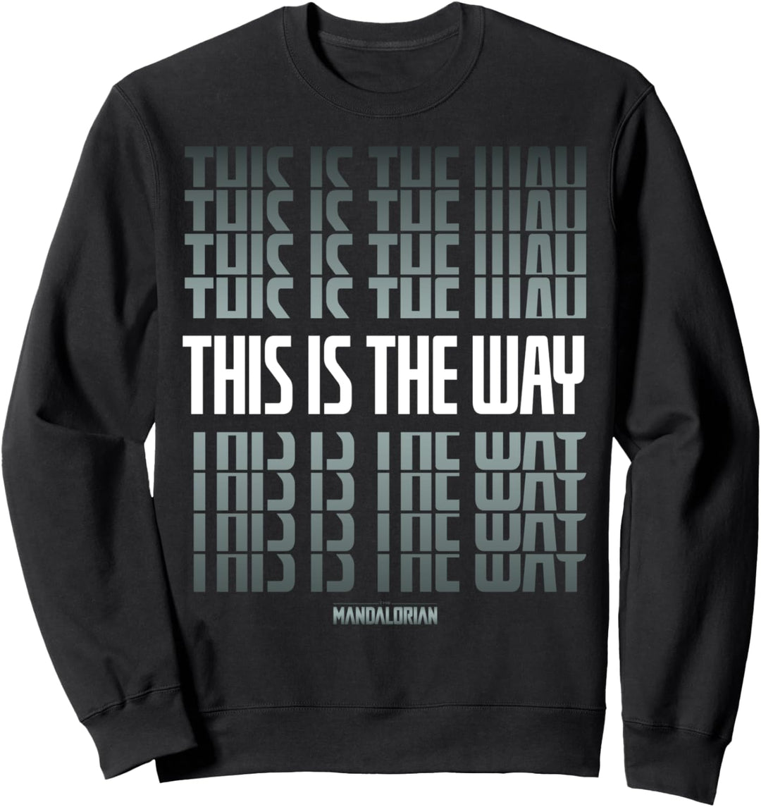 Star Wars Mandalorian Stacked This Is The Way Grey & White Sweatshirt