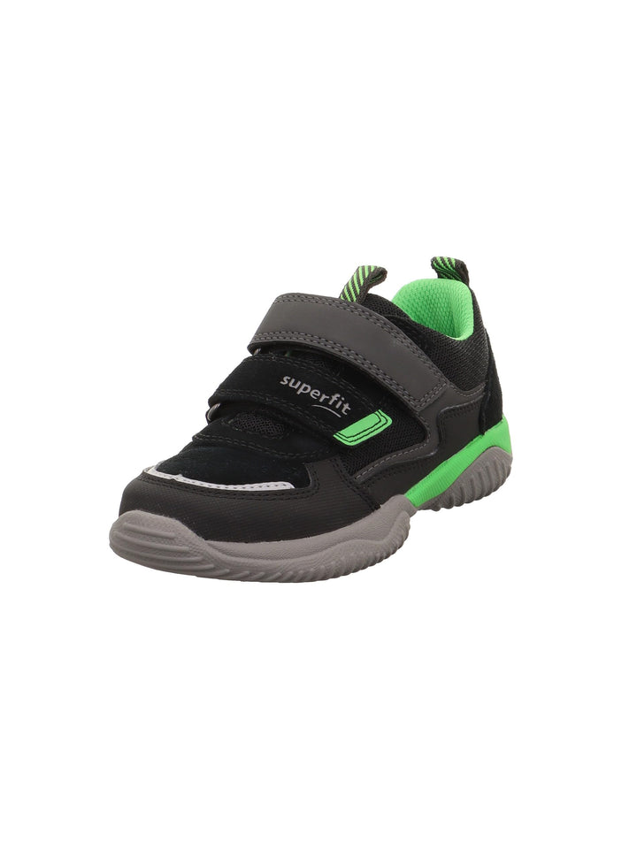 Superfit Mädchen Storm Sneaker 27 EU Schmal Schwarz Grün 0000, 27 EU Schmal Schwarz Grün 0000